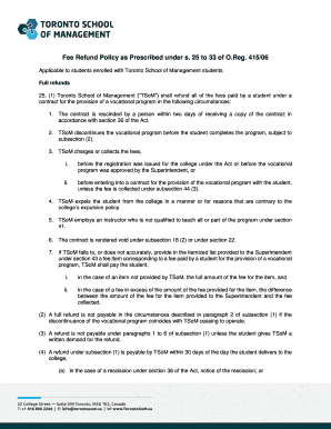 Tsom Refund Policy  Form