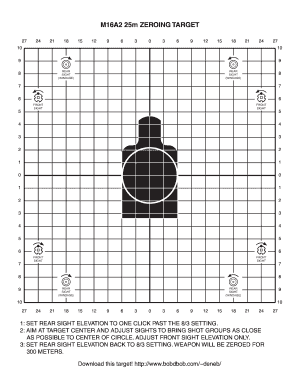 M16A2 25m ZEROING TARGET  Form