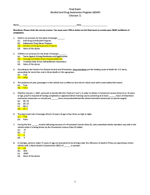 Adap Test Answers  Form