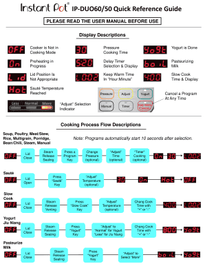 Instant Pot Quick Reference Guide  Form