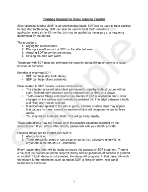 Silver Diamine Fluoride Consent Form