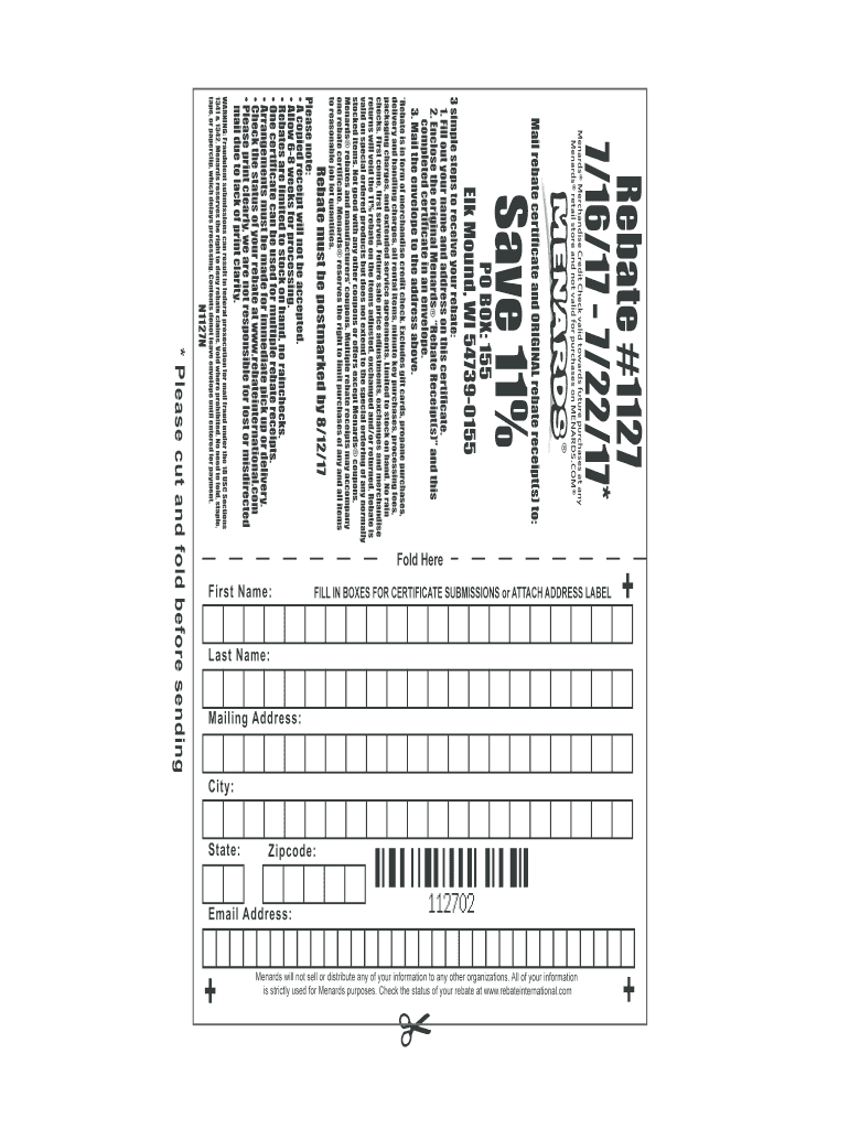 Menards Rebate 2017 2024 Form Fill Out And Sign Printable PDF 