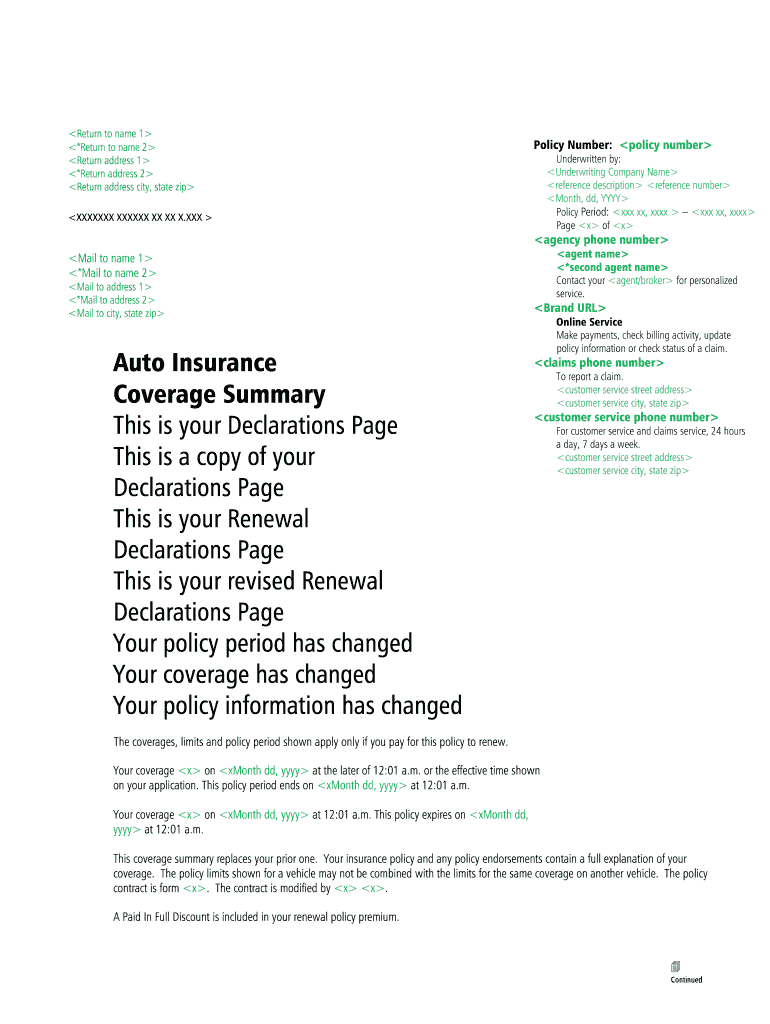 Policy Period  Form