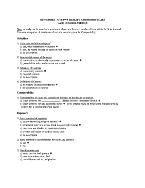 NEWCASTLE OTTAWA QUALITY ASSESSMENT SCALE  Form