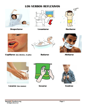 Verbos Reflexivos Vocabulario PDF Spanish4Teachers Org  Form