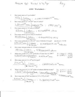 Chemistry Moles Packet Answer Key PDF  Form