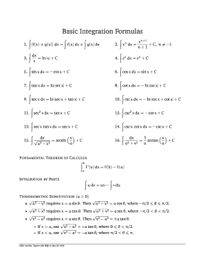 Integration Formula