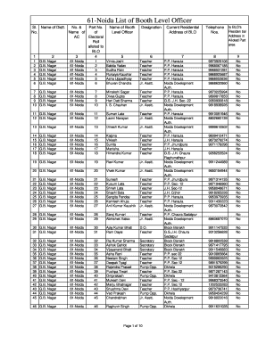 Noida Blo List  Form