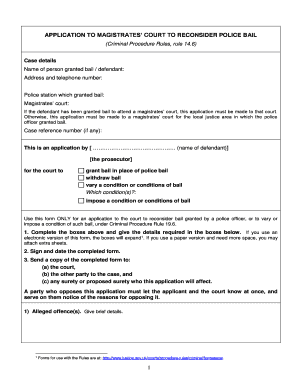 Police Bond Form