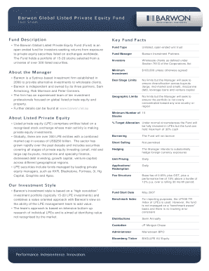 Private Equity Fact Sheet  Form