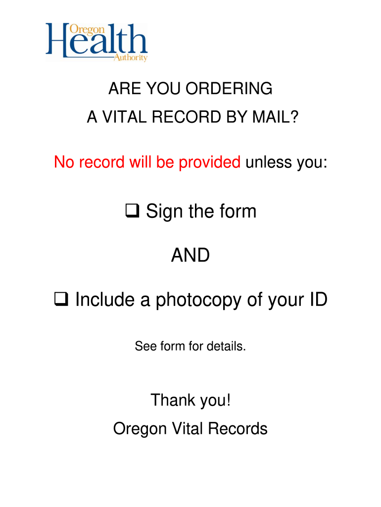 Oregon Birth PDF  Form