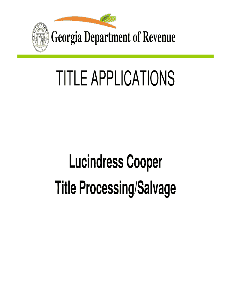 Title ProcessingSalvage  Form
