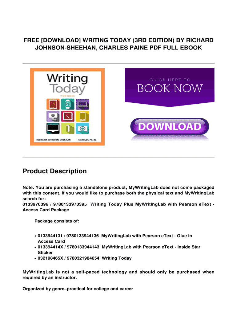 Writing Today 3rd Edition PDF  Form