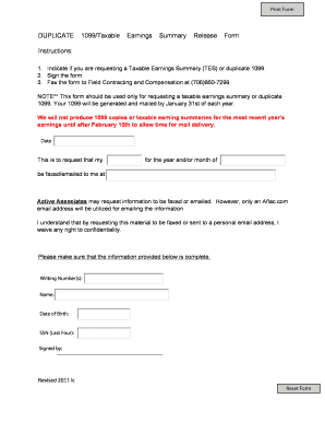 Duplicate1099 Aflac Com  Form