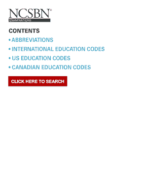 INTERNATIONAL EDUCATION CODES Ncsbn  Form