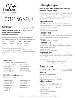 Salata Menu PDF  Form