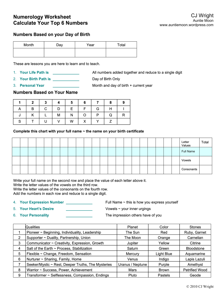 CJ Wright  Form