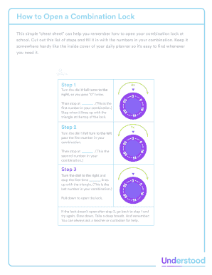 Locker Combination Cheat Sheet  Form