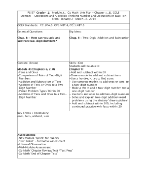 Math Lesson Plan Template PDF  Form