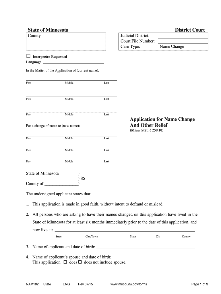 Get and Sign Nam102 2015-2022 Form