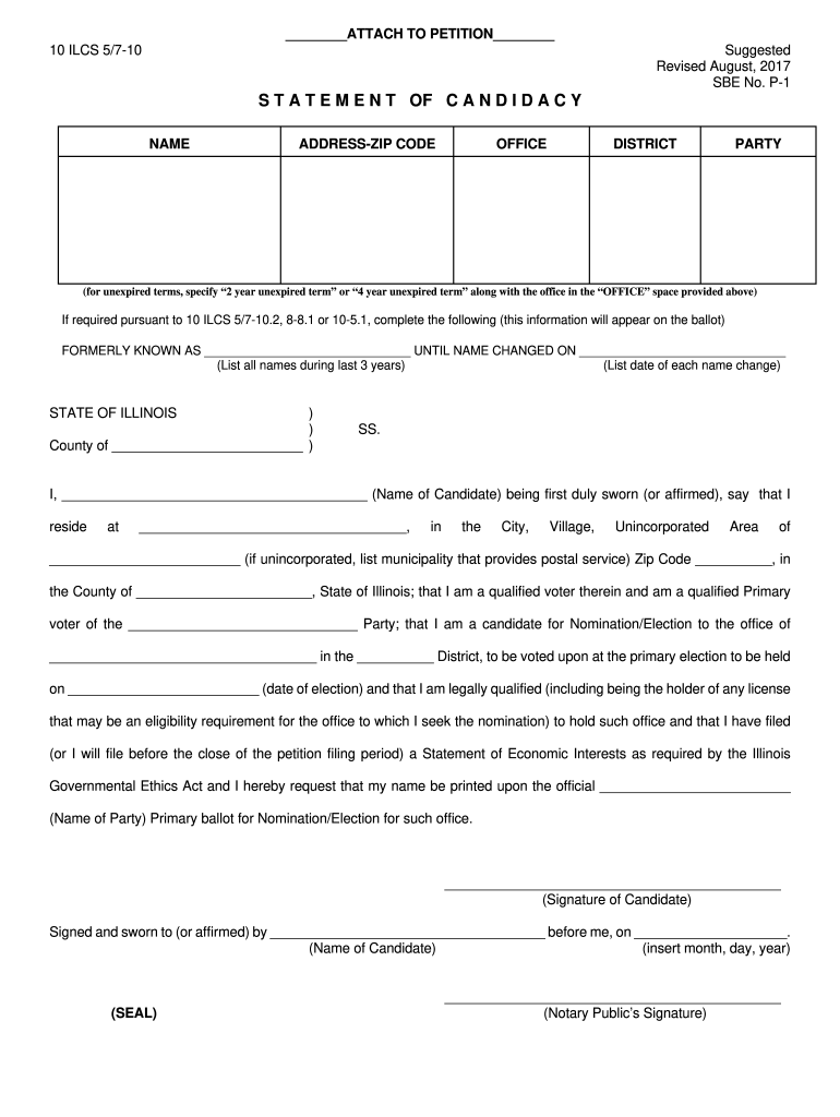 Statement of Candidacy Form