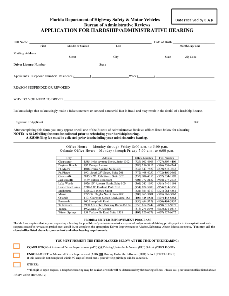  Florida Department of Highway Safety &amp; Motor Vehicles 2017