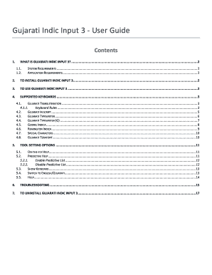 Gujarati Indic Input 3 Keyboard PDF  Form