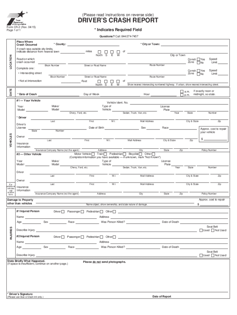  Texas Blue Form 2015