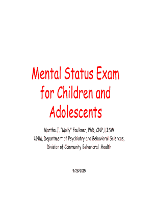 Pediatric Mental Status Exam PDF  Form