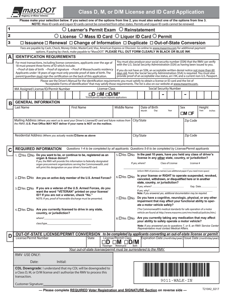 Get and Sign Massachusetts Real ID Application Form 2017-2022
