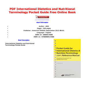 International Dietetics and Nutrition Terminology 6th Edition PDF  Form
