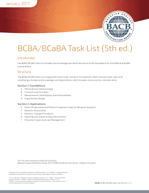 Bacb Task List Study Guide PDF 5th Edition  Form