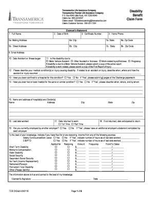  Transamerica Ltc Insurance Claim Form 2016-2024