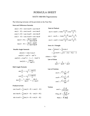 MATH 1060 004 Trigonometry  Form