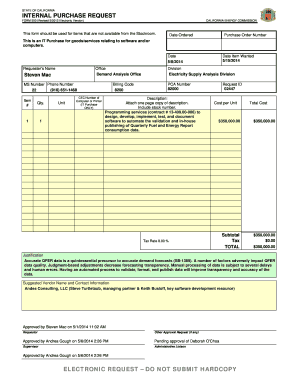 INTERNAL PURCHASE REQUEST  Form