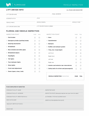 Lyft Inspection Form