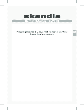 Skandia Universal Remote  Form