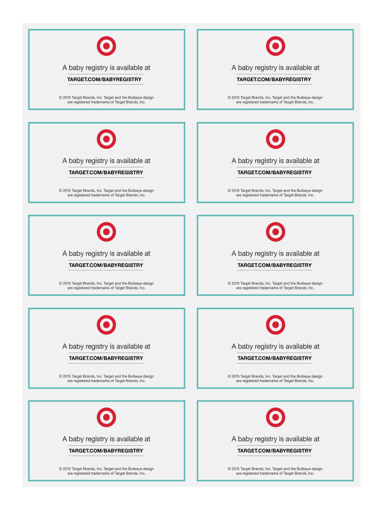 Baby Registry Printable Insert  Form