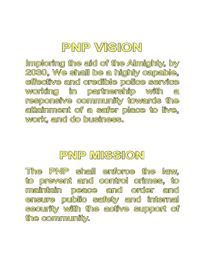 Pnp Mission and Vision  Form