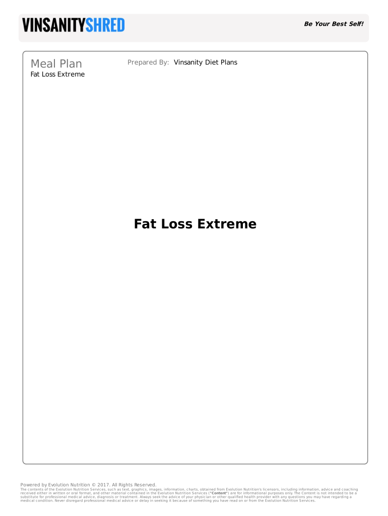 Get and Sign V Shred Fat Loss Extreme PDF  Form