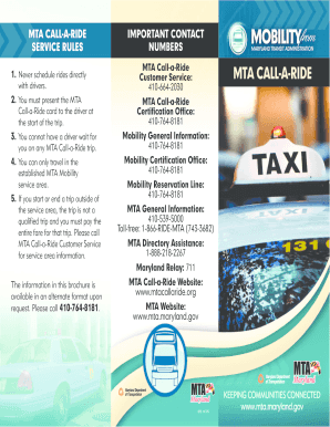 Mta Call a Ride Application  Form