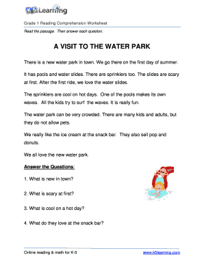A Visit to the Water Park Story  Form