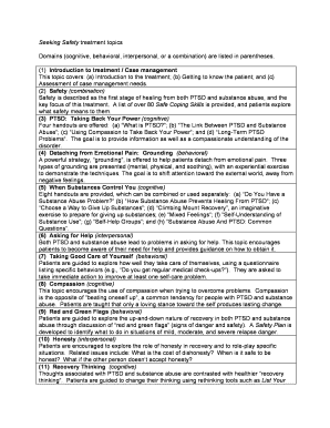 Seeking Safety Topics PDF  Form