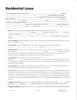 Residential Lease  Form