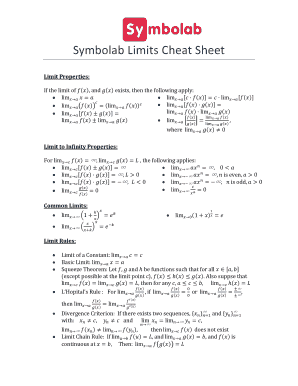 Limit Cheat Sheet  Form