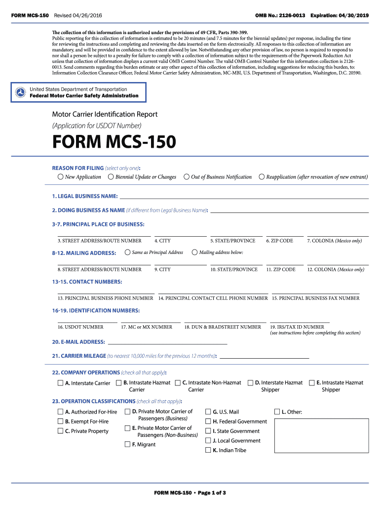  Omb No 2126;0013  Form 2016