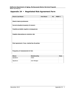 Negotiated Risk Agreement Template  Form