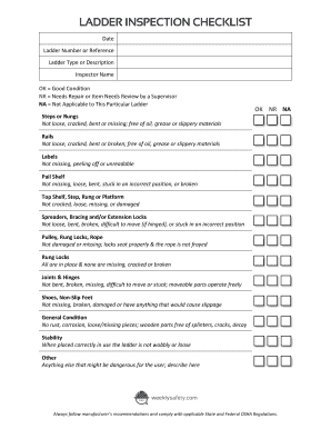 Ladder Number or Reference  Form