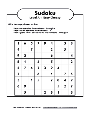 Sudoku Level 1 Printable  Form