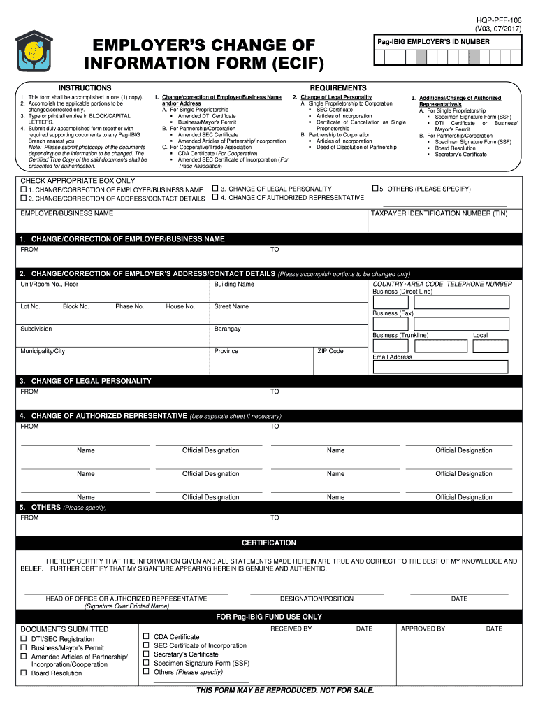 EMPLOYERS CHANGE of  Form